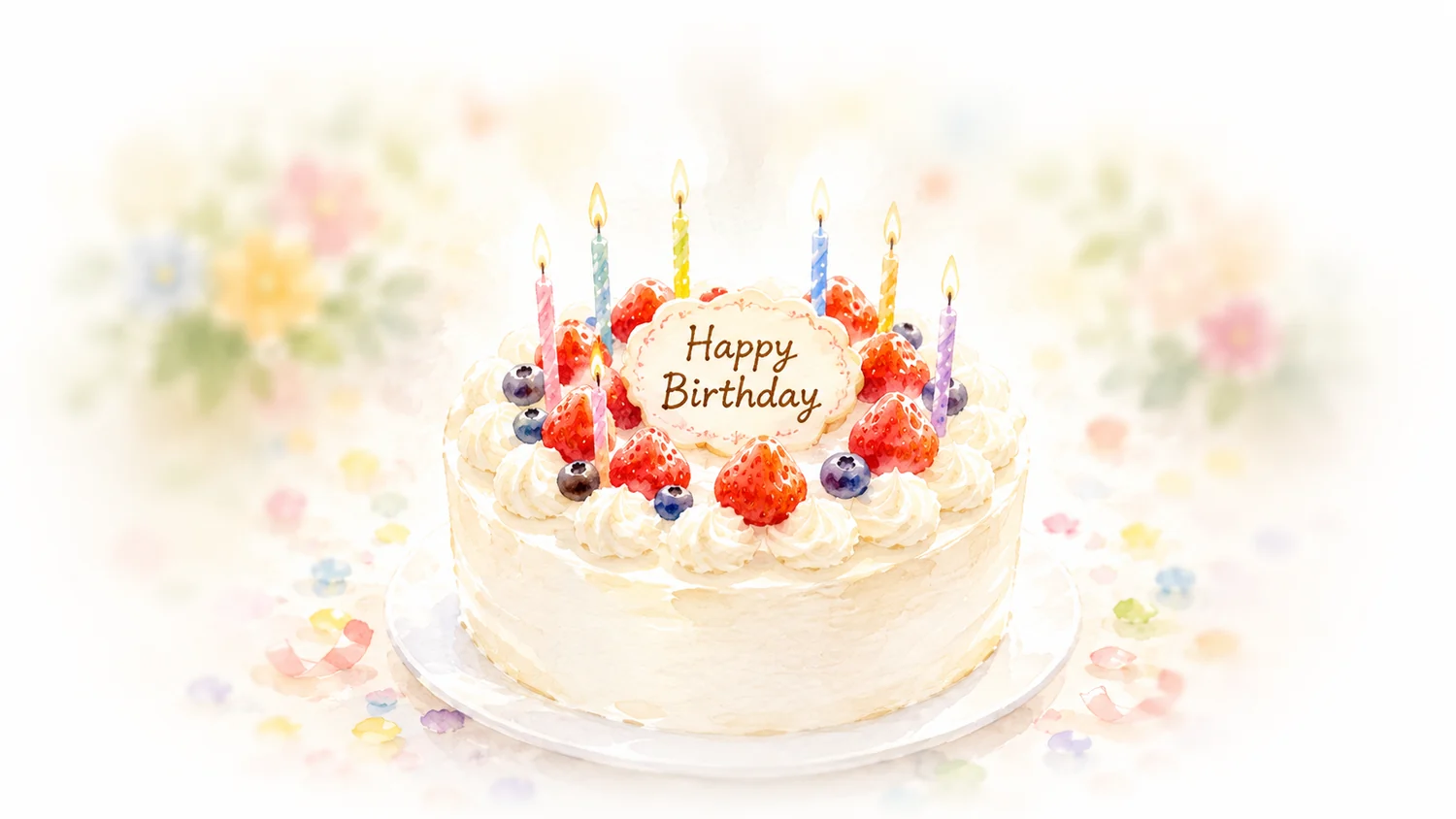 誕生日ケーキのイラスト